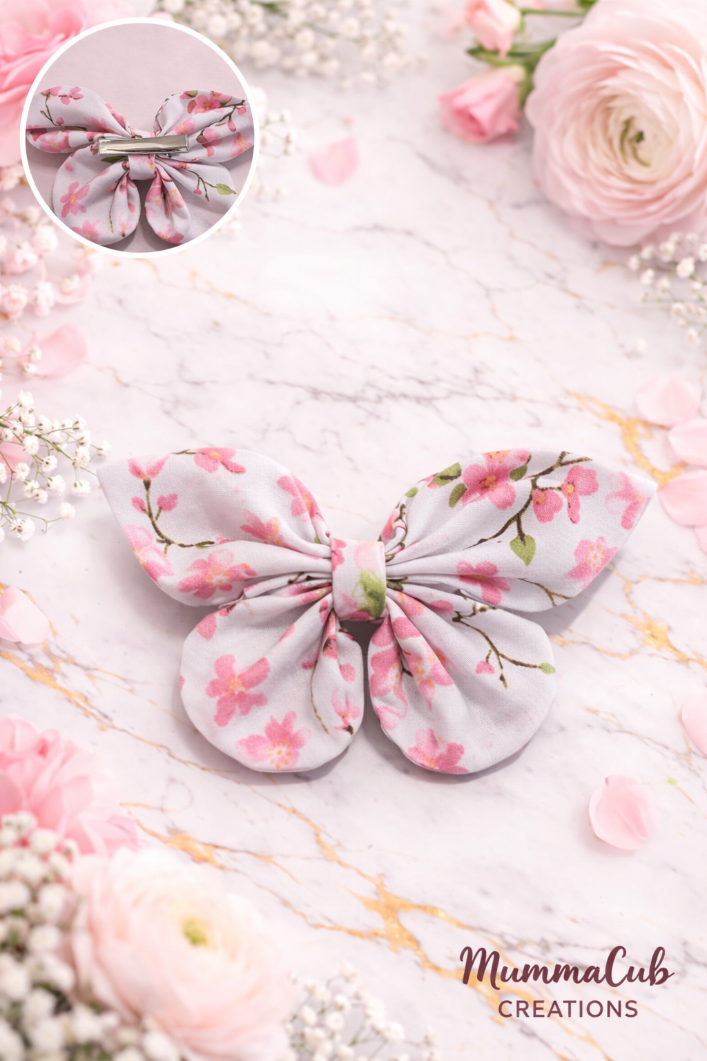 ‘Butterfly Style’ Cherry Blossoms hair bow