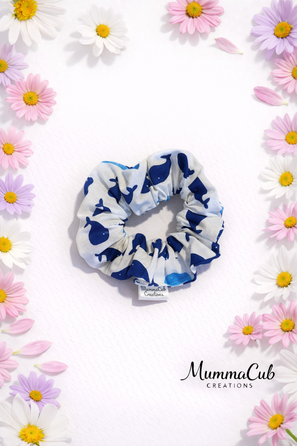Small Blue Whale Scrunchie