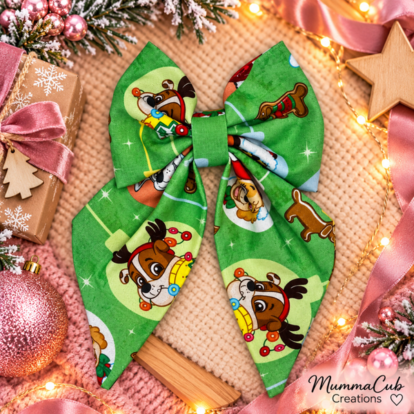 Small Christmas Hair Bow design 6