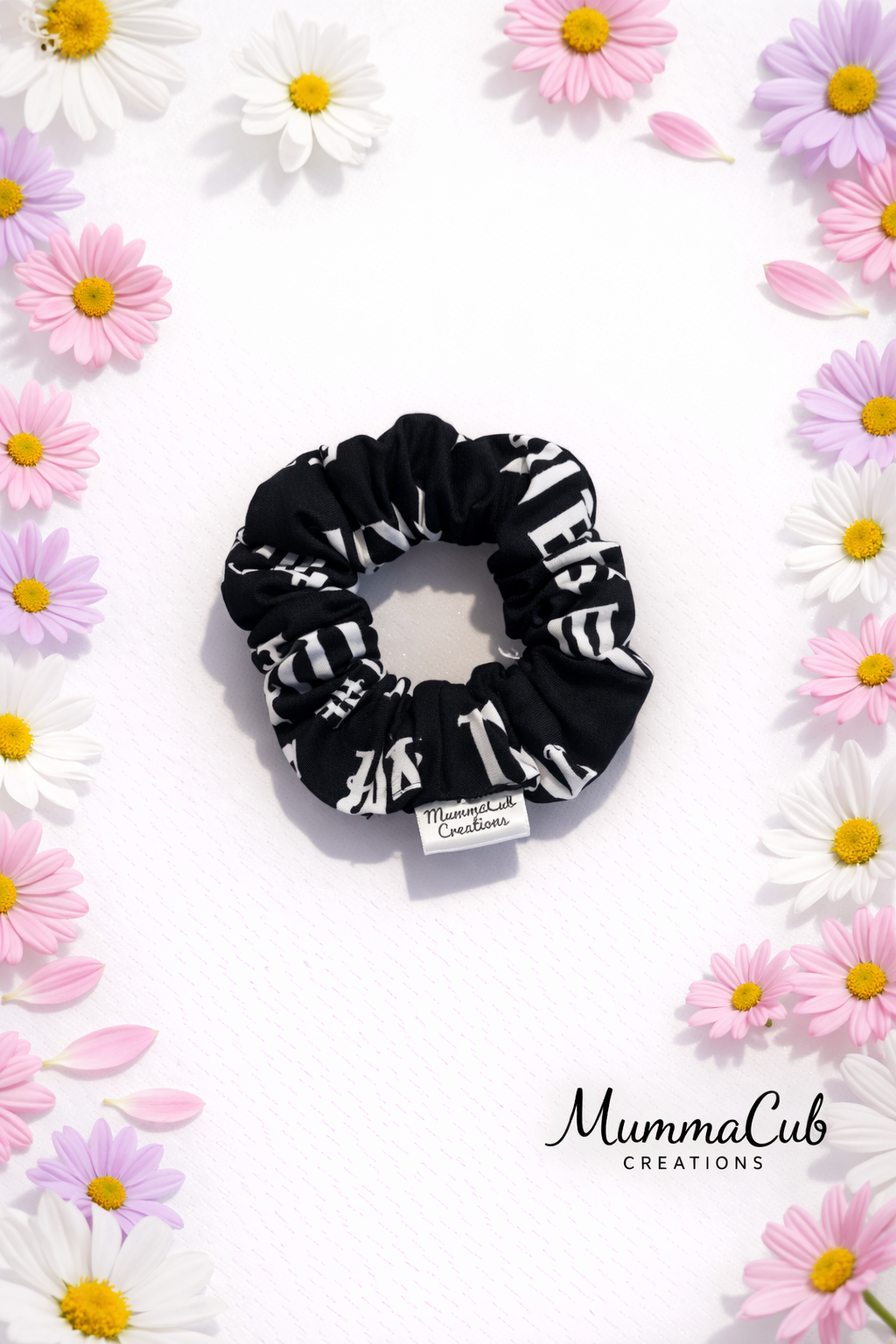 Small Black and White Wizard Scrunchie