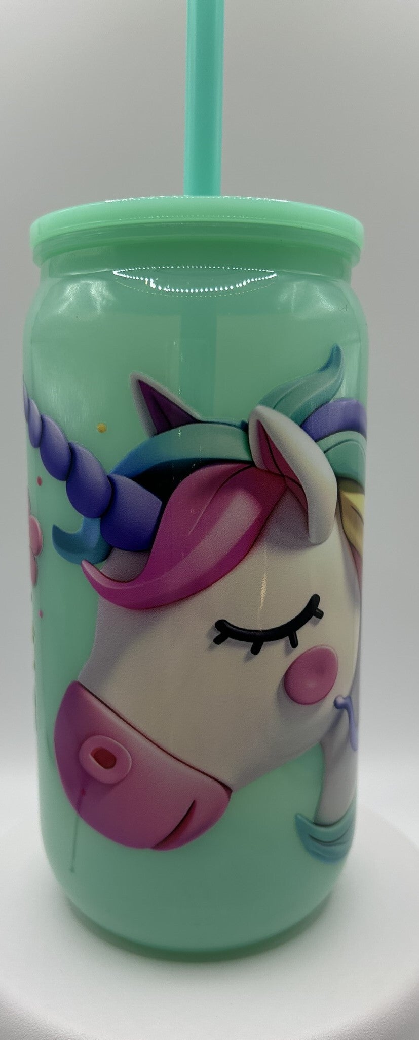 16oz BPA-Free Green Plastic Tumbler Design 5