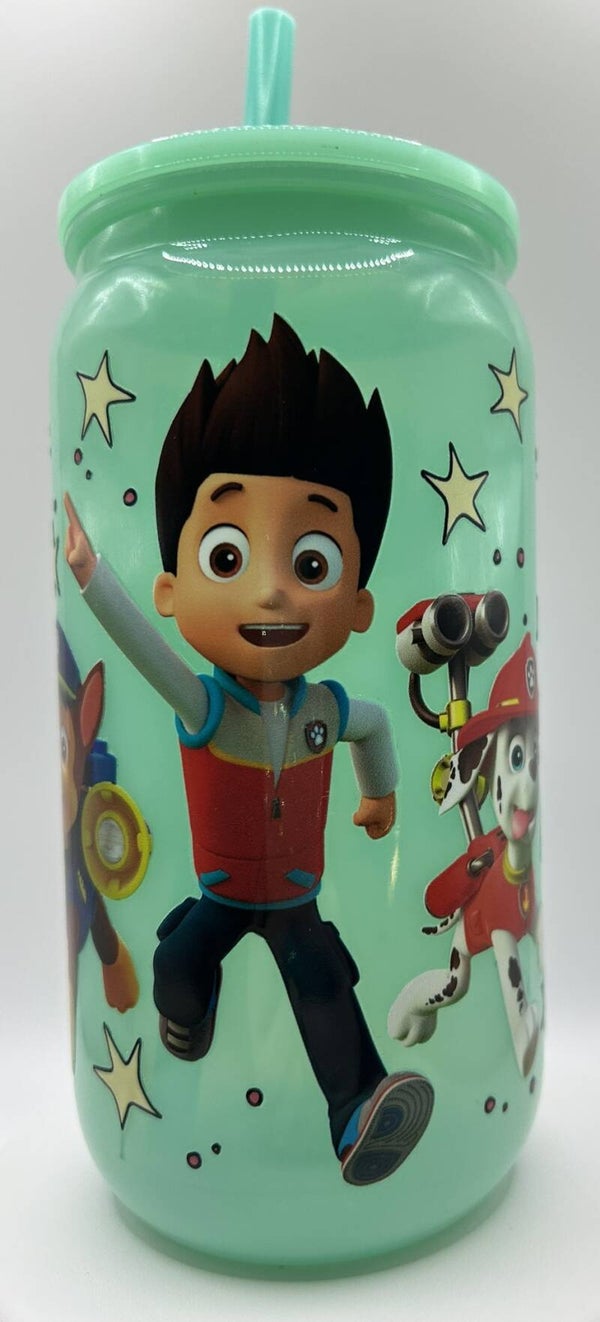 16oz BPA-Free Green Plastic Tumbler Design 6