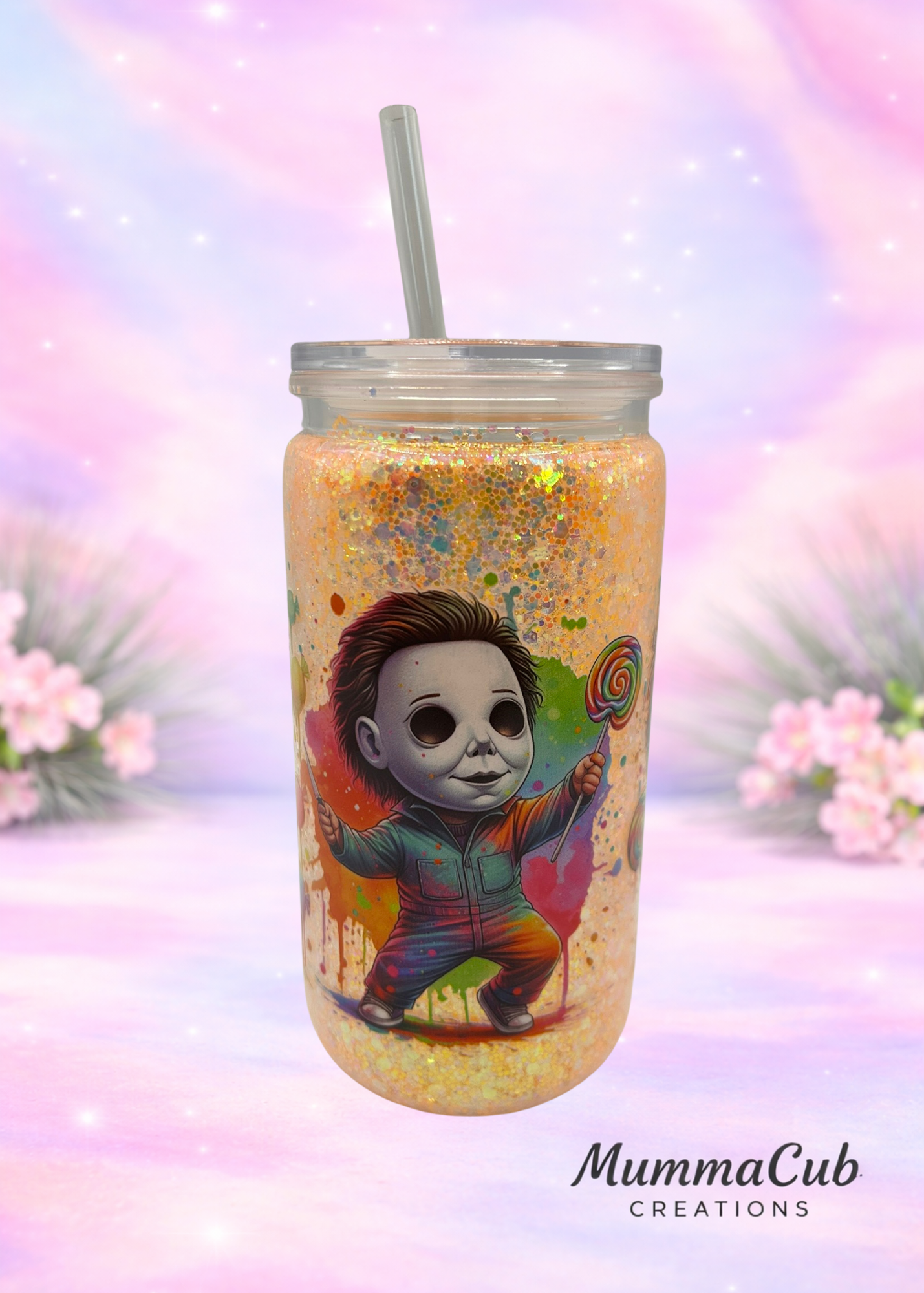 16oz Acrylic Glitter Tumbler - Design 13