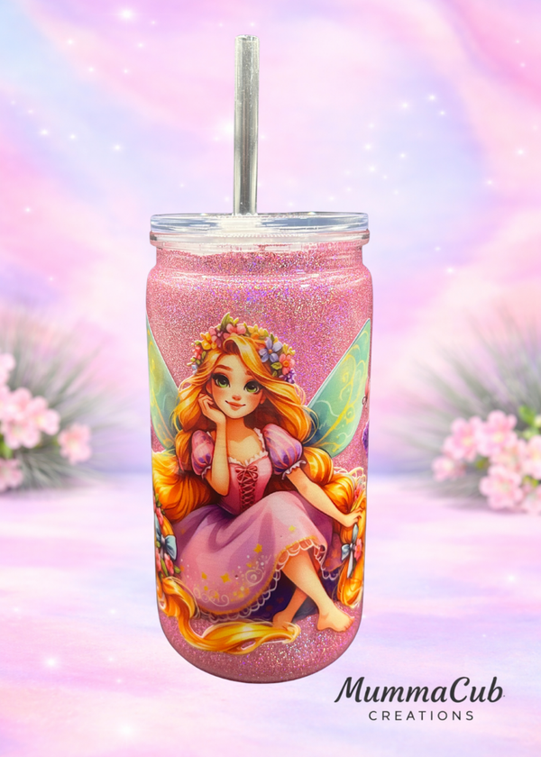 16oz Acrylic Glitter Tumbler - Design 6