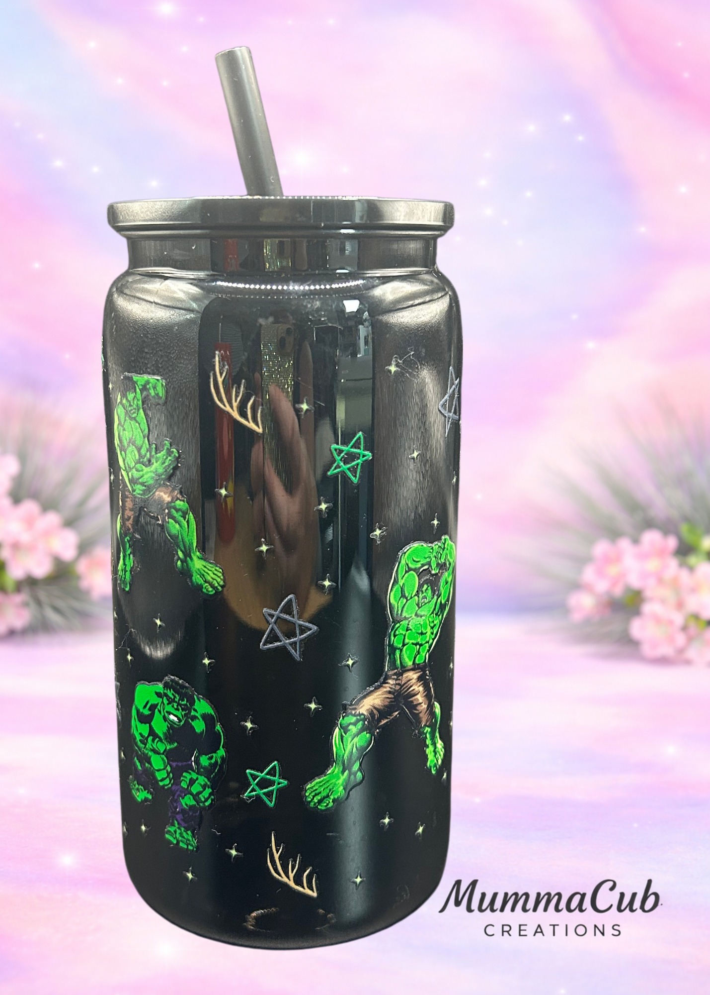 16oz BPA-Free Black Plastic Tumbler Design 6