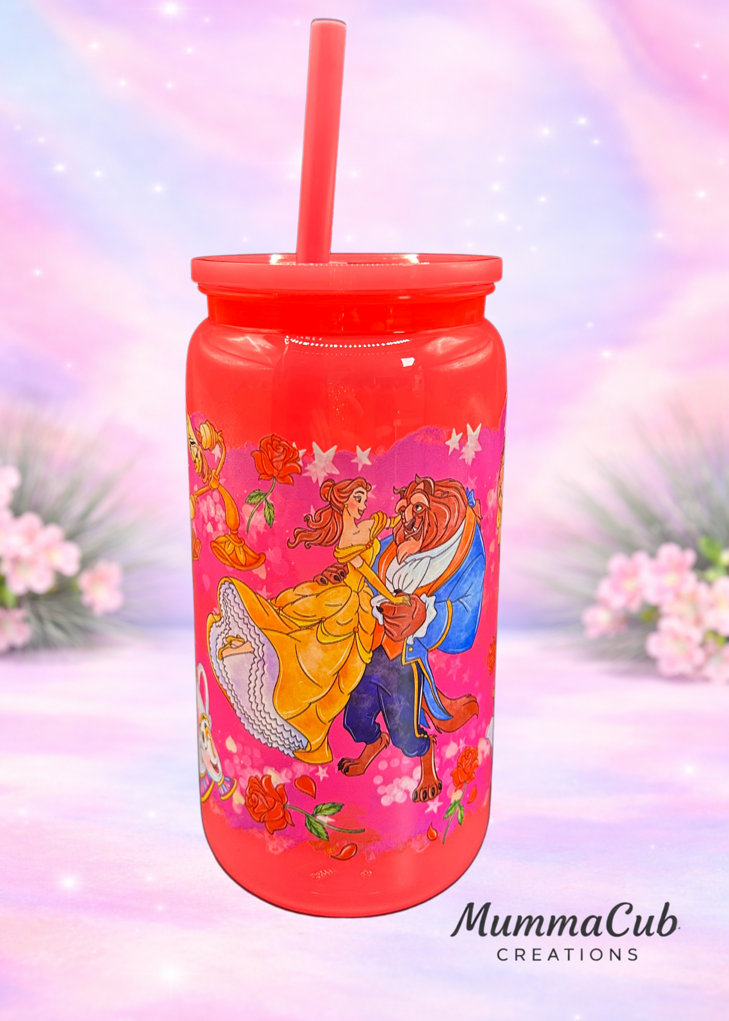 16oz BPA-Free Hot Pink Plastic Tumbler Design 12