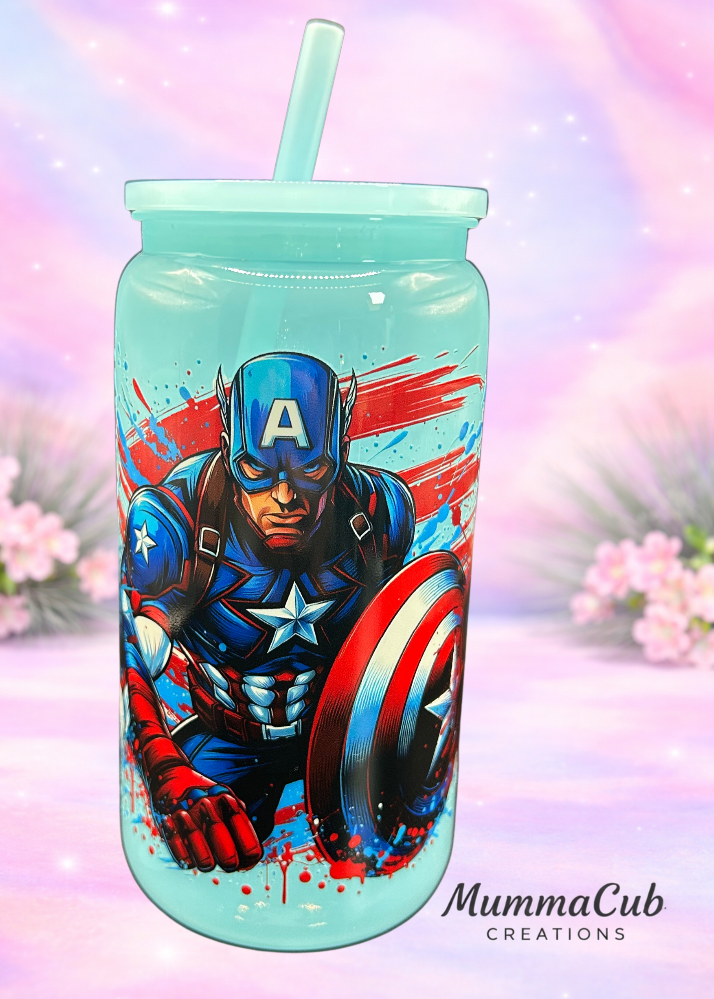 16oz BPA-Free Blue Plastic Tumbler Design 9