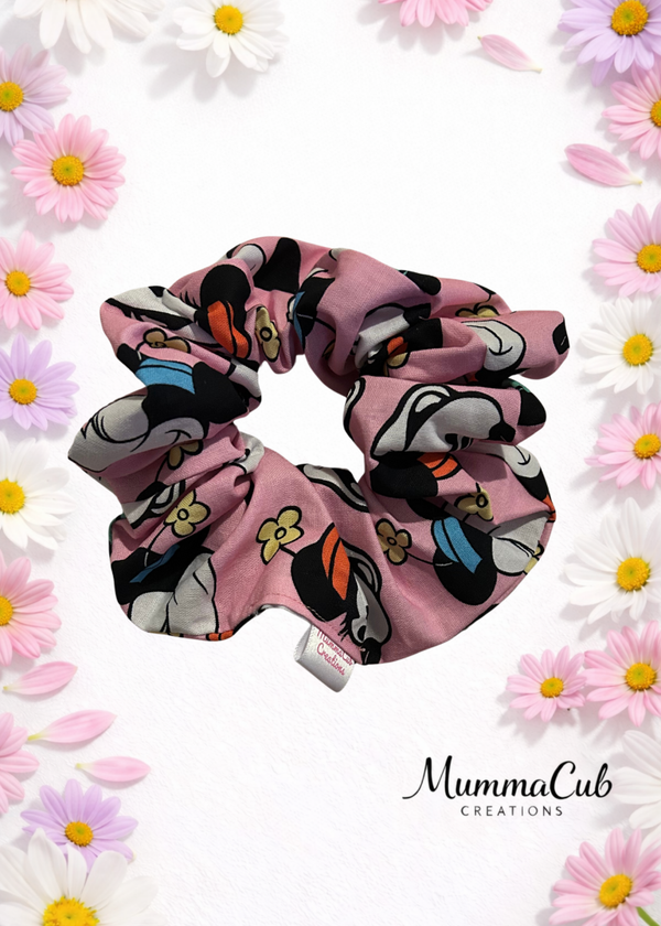 Large Pink Mouse Characters Scrunchie