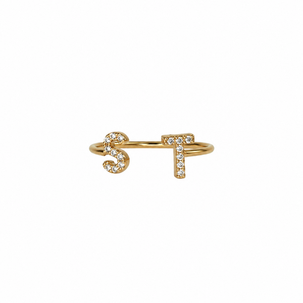 Sparkly Initial Ring ( 2 initials )