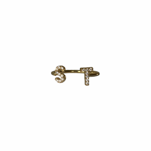 Sparkly Initial Ring ( 2 initials )