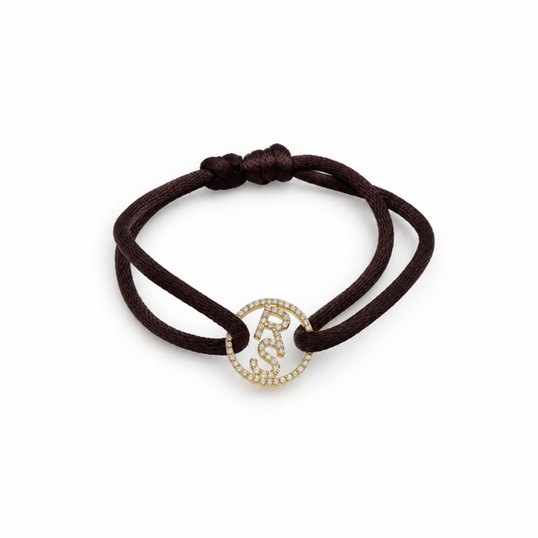 Satin Initial Bracelet ( Sparkly )