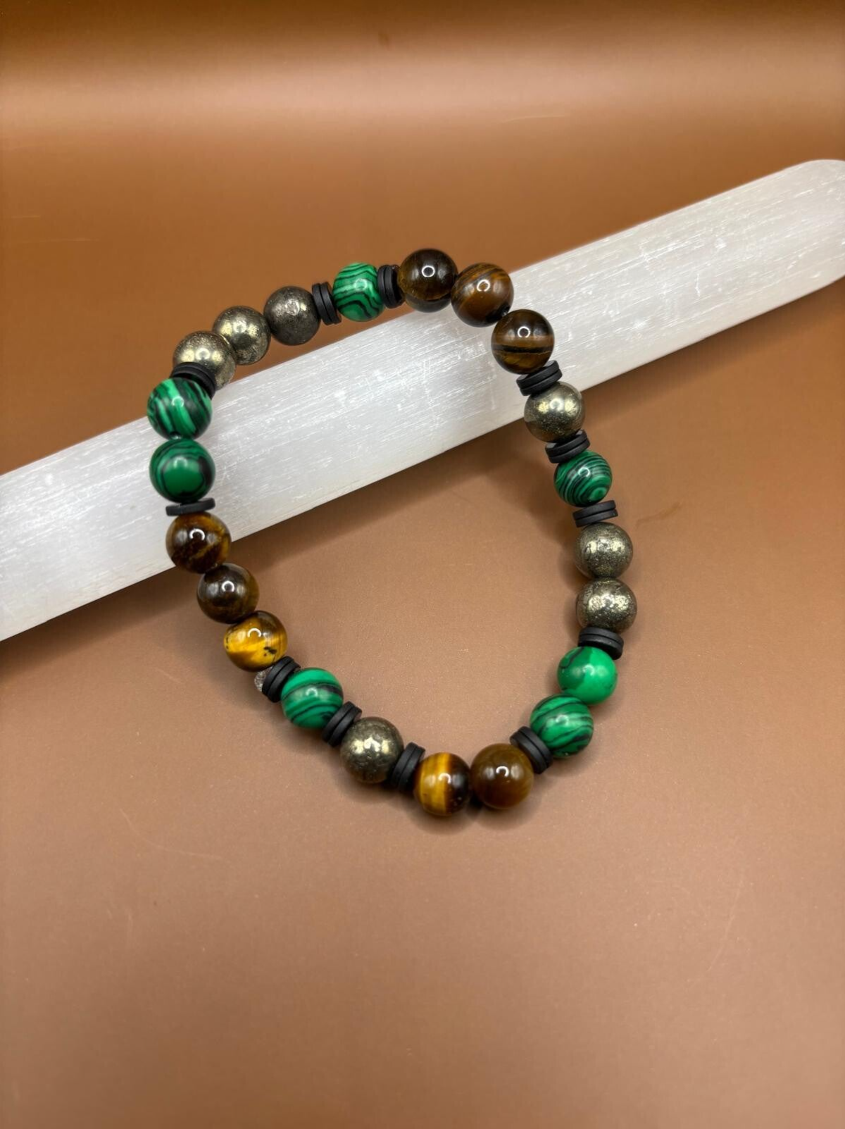 Abundance Bracelet – Malachite • Tiger Eye • Pyrite