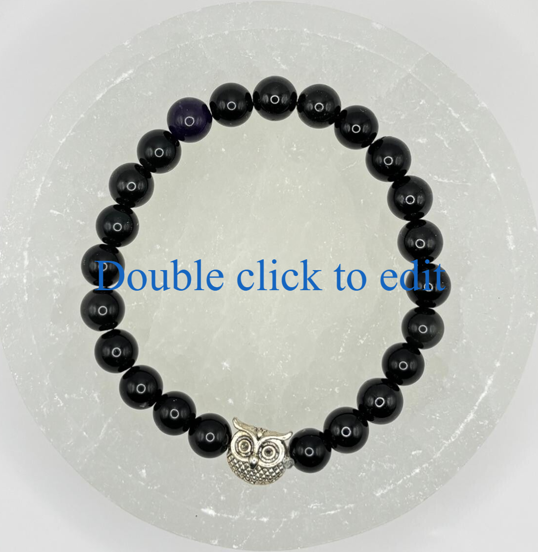 Black Tourmaline & Owl Bracelet-