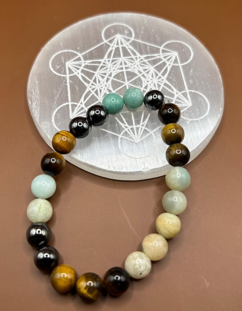 Amazonite • Tiger Eye • Hematite-