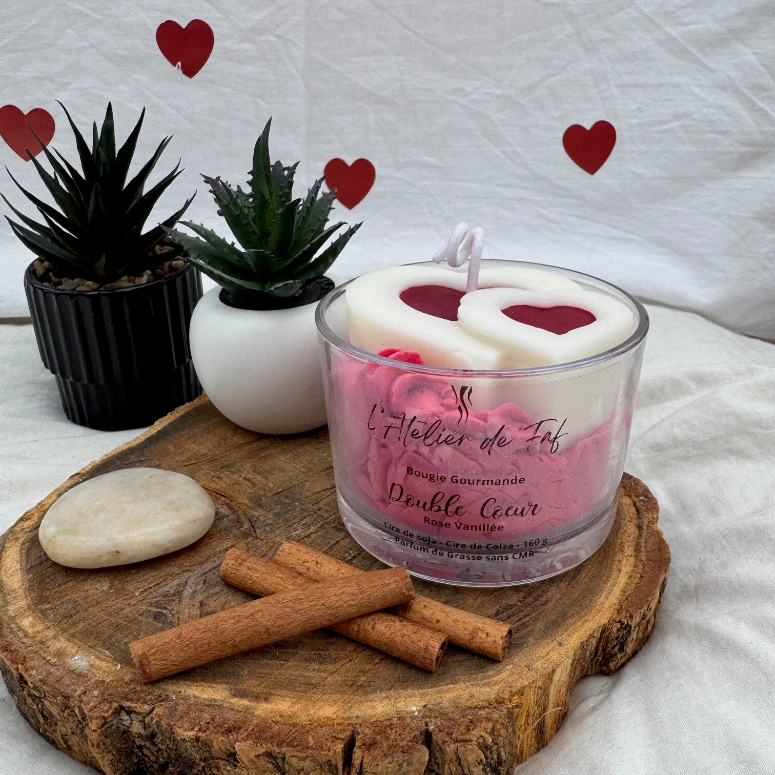 Bougie Double Cœurs