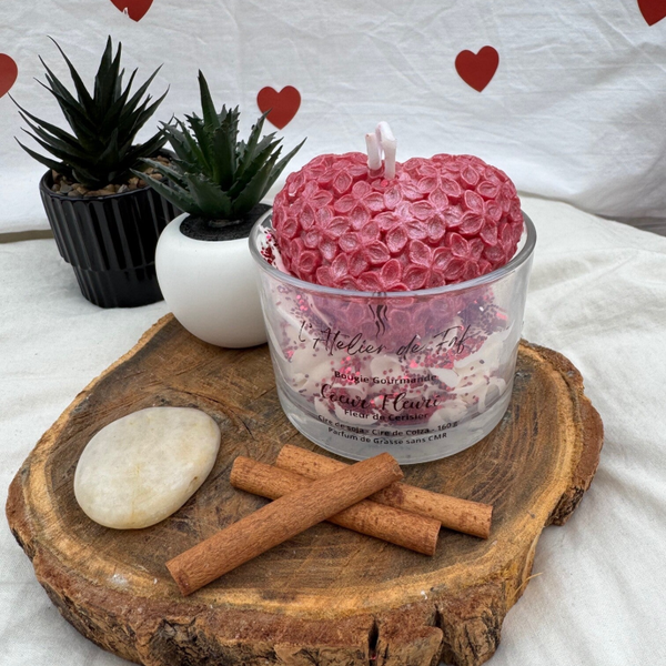 Bougie Cœur Fleuri