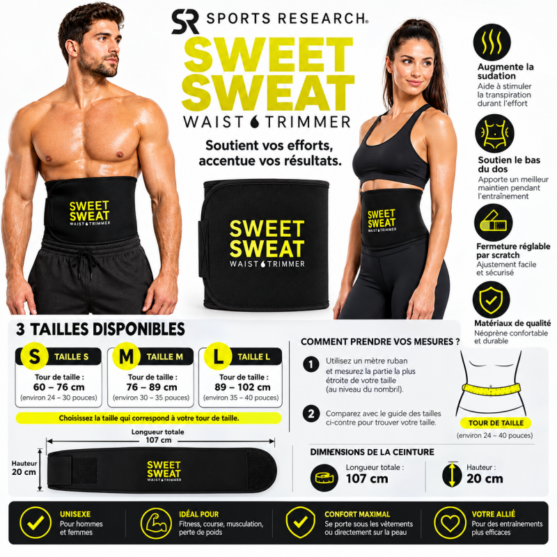 Ceinture de sudation Sports Research Sweet Sweet Supremefoodshop