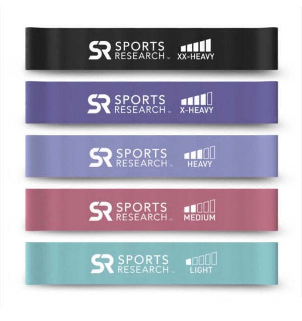 Sports Research Mini bandes de résistance, 5 bandes de résistance
