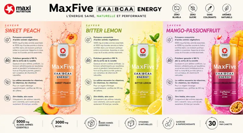 MaxiNutrition MaxFive EAA/BCAA Energy Drink