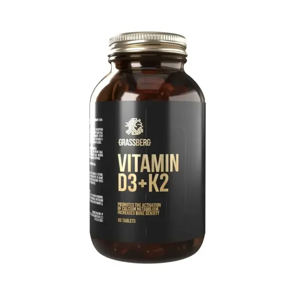Grassberg Vitamine D3 + K2 – 60 tablettes