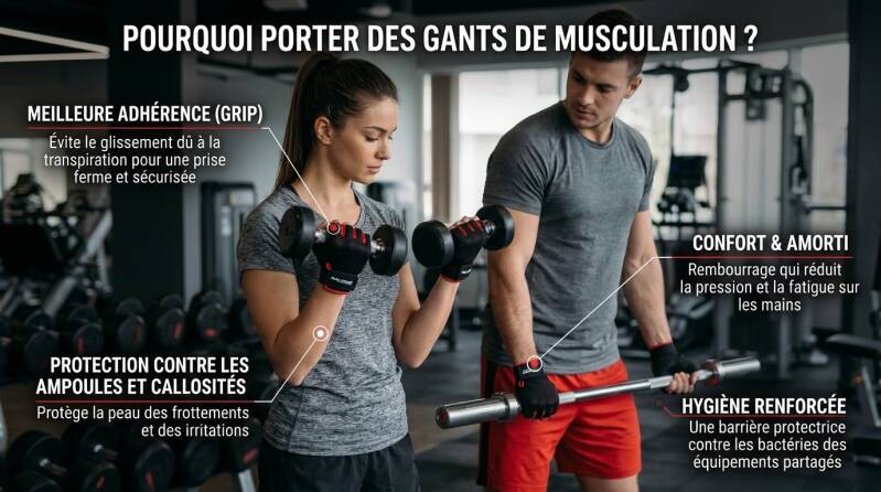 Image d'un homme et une femme protant des gants de musculation Supremefoodshop