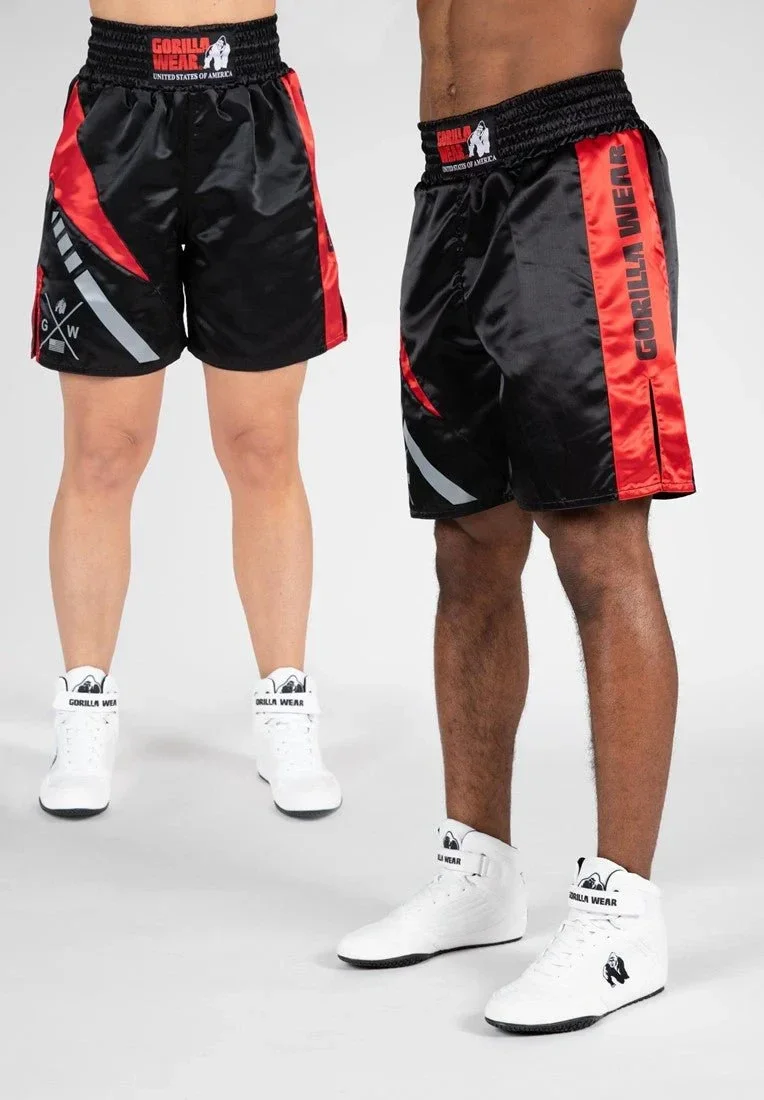 Gorilla Wear Hornell Boxing Shorts Noir/Rouge