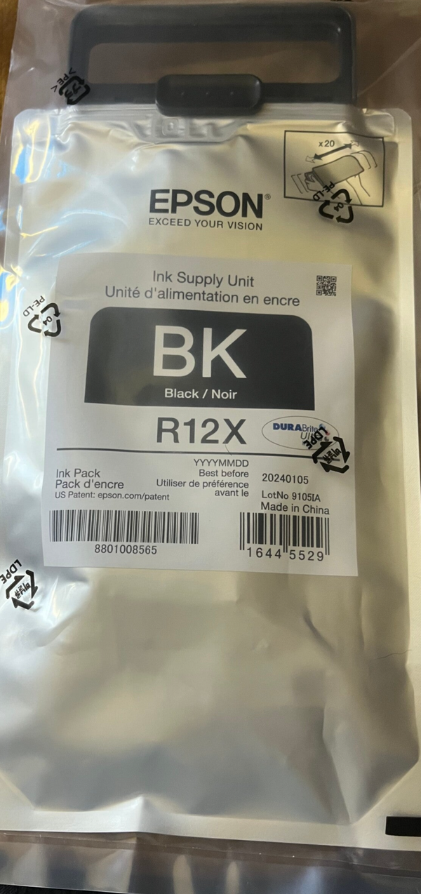 Epson R12X DuraBrite BLACK/NOIR TR12120 NOS