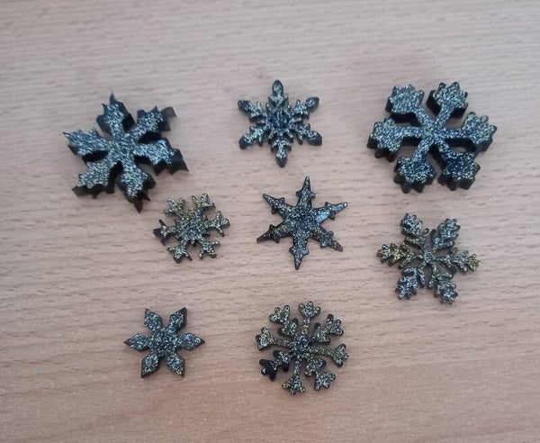 Schneeflocken Set Schwarz