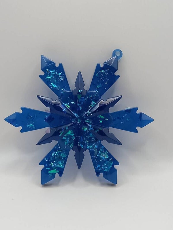 Flocke 10 Blau Glitzer 2