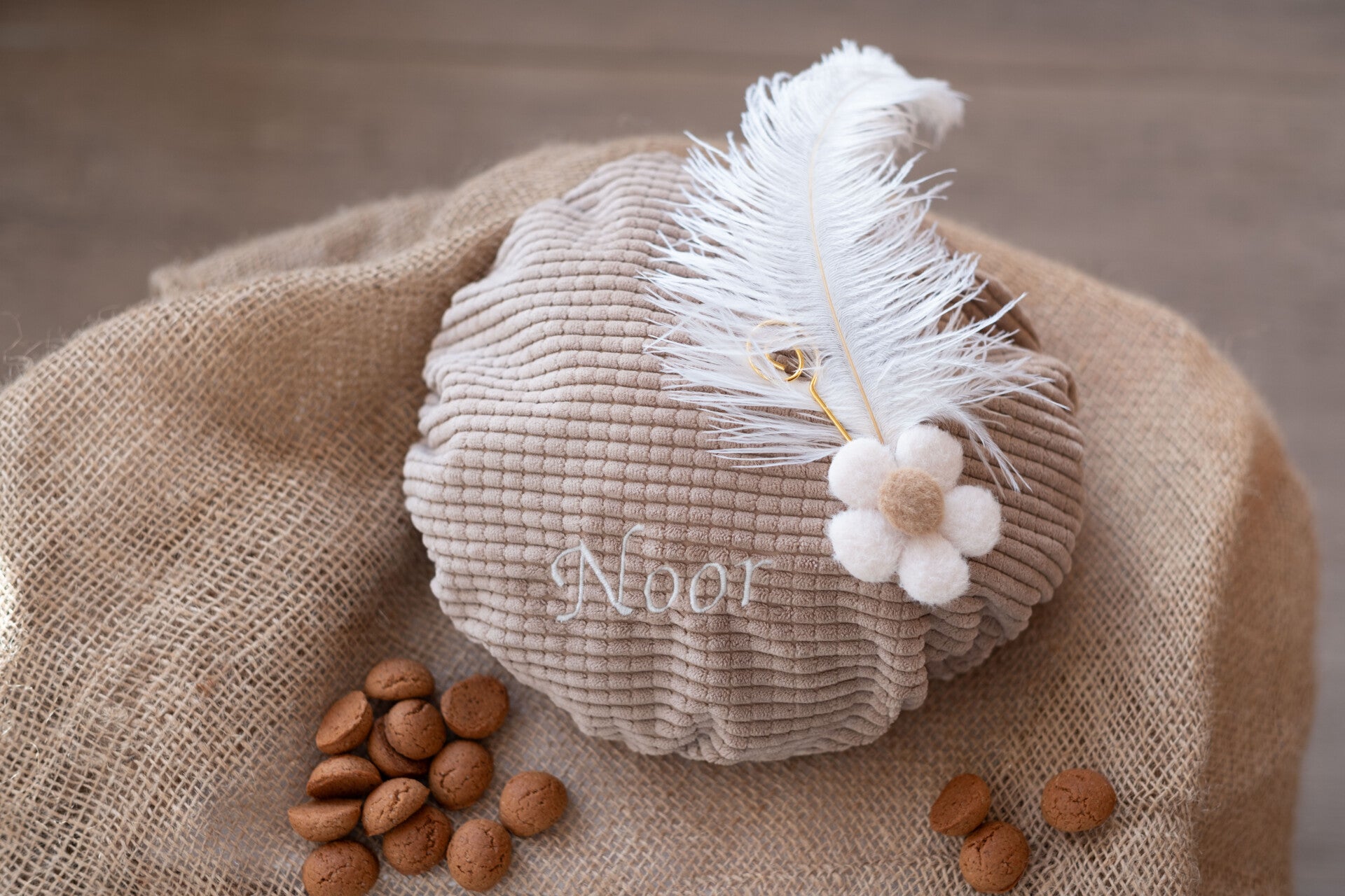 Pietenmuts beige rib