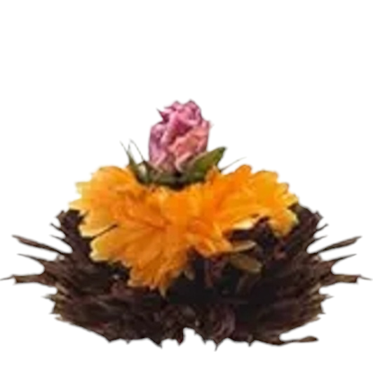 Theebloem Black Rose & Marigold