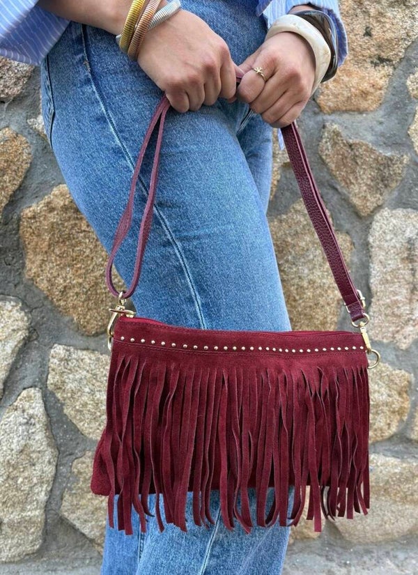 Bolso serraje flecos