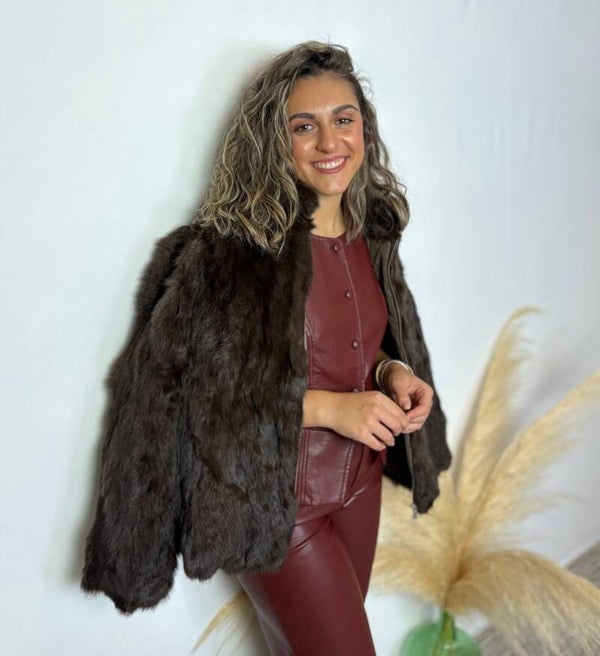 Chaqueta efecto pelo