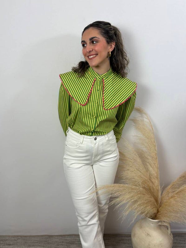 Camisa cuello detalle picunela