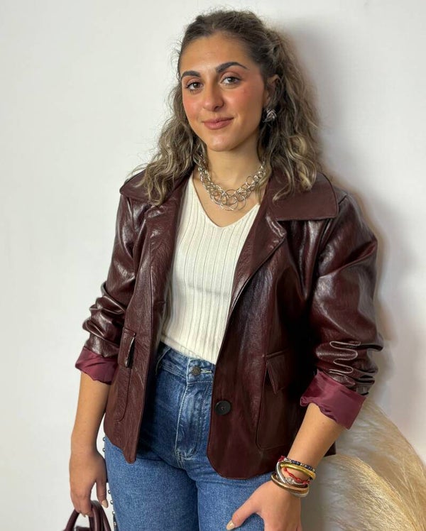 Chaqueta efecto piel