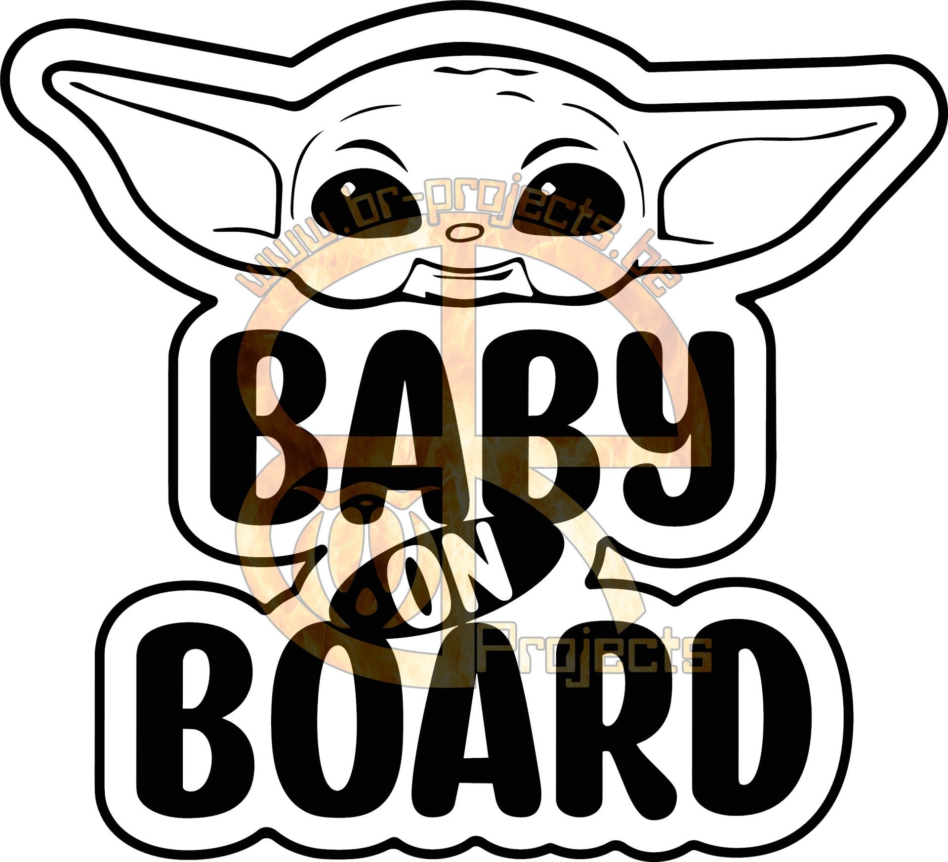 Car sticker Baby on board Baby Yoda
