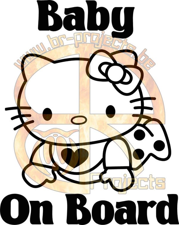 Car sticker Baby on board Hello Kitty