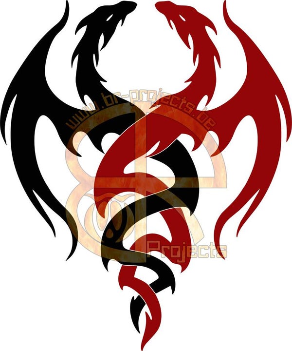 Black and red dragon