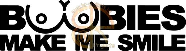 Car sticker Boobies make me smile