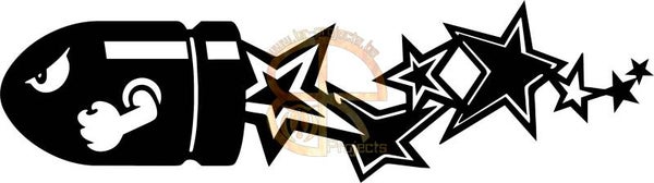 Car sticker Bullet with stars