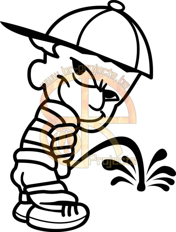 Car sticker Calvin Peeing 1