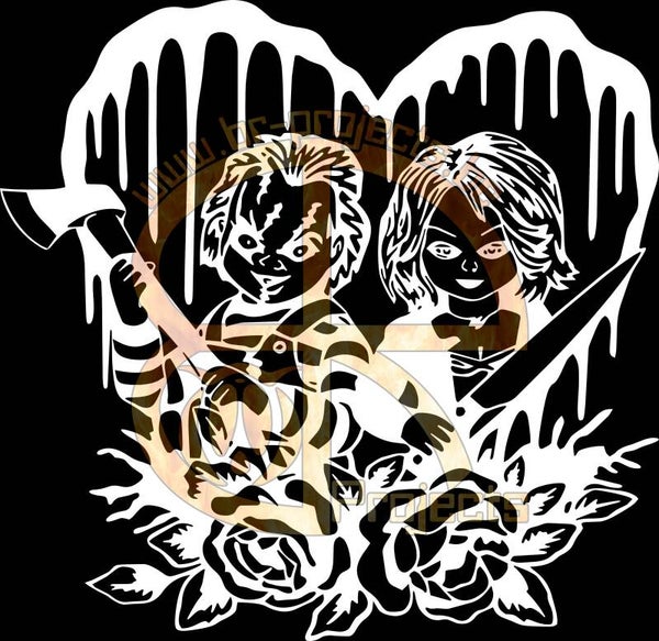 Chucky and Bride sticker