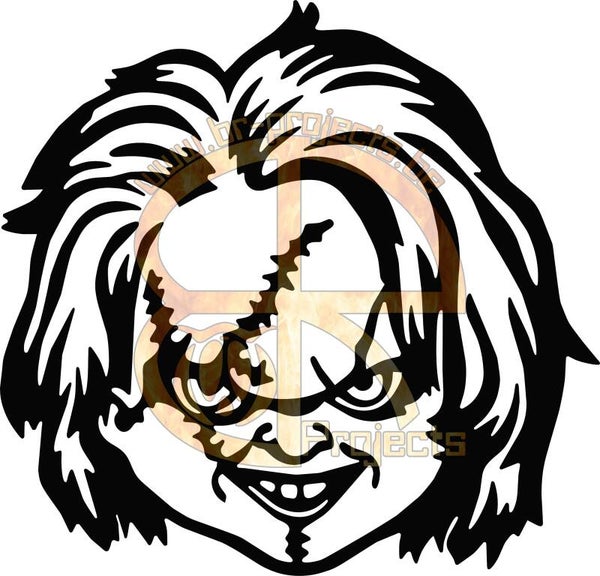 Chucky head sticker