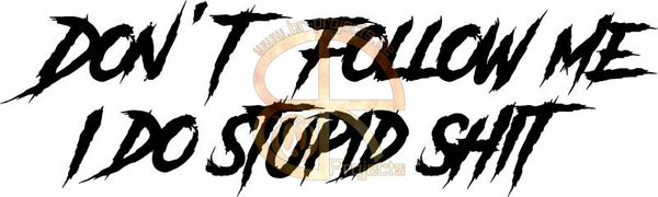 Car sticker Don't follow me I do stupid shit