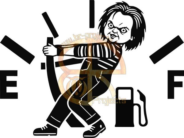 Car sticker Empty gas Chucky