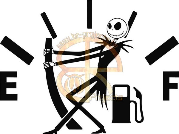 Car sticker Empty gas Jack Skellington