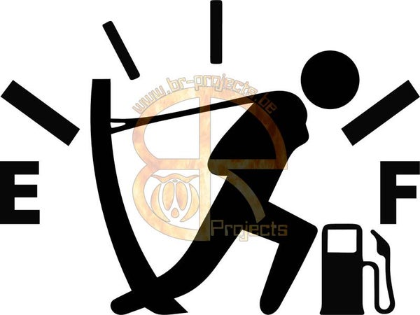 Car sticker Empty gas  pulling man