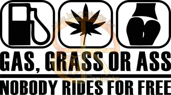 Car sticker Gas grass or ass