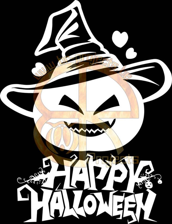Happy halloween umpkin with hat sticker