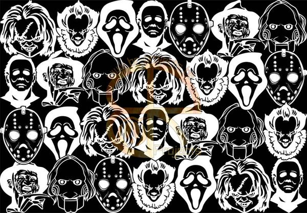 Car sticker Horror character faces